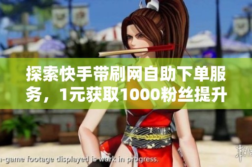 探索快手带刷网自助下单服务，1元获取1000粉丝提升你的账户影响力