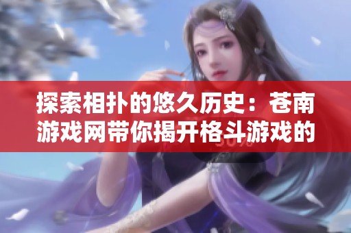 探索相扑的悠久历史：苍南游戏网带你揭开格斗游戏的古老魅力