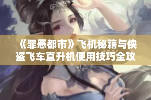 《罪恶都市》飞机秘籍与侠盗飞车直升机使用技巧全攻略